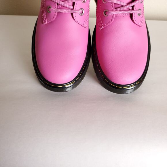 NEW Dr. Martens Zavala Pink Unisex Combat Boots 8 Eye Laceup Booties - Picture 11 of 13